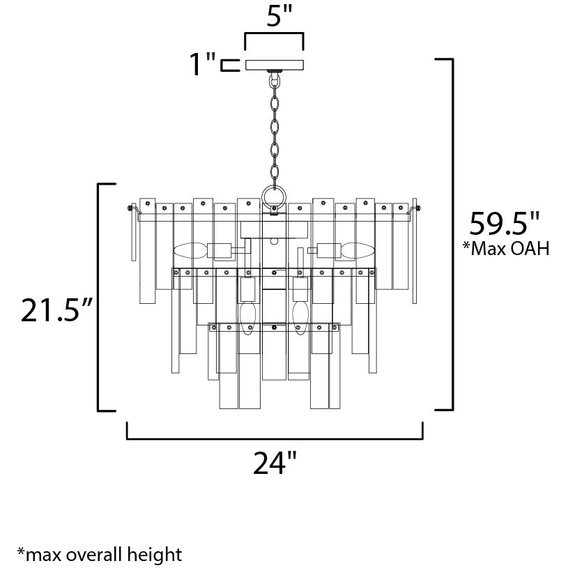 Warren 9 Light 24 inch Gold Leaf Multi-Light Pendant Ceiling Light