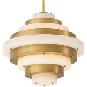 Lazzari 12 Light 23.62 inch Antique Brass with Alabaster Chandelier Ceiling Light