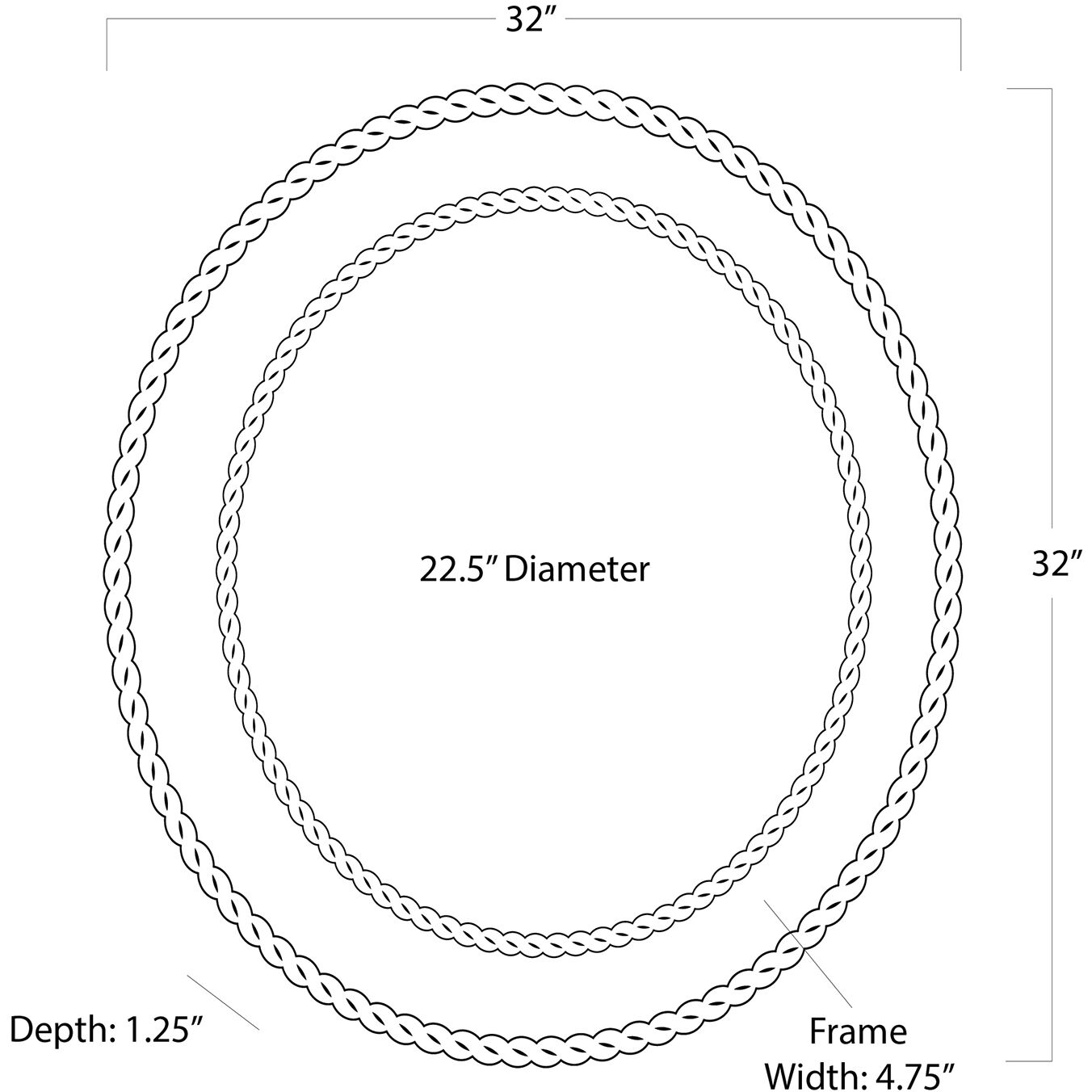Pierre 32 X 32 inch Natural Mirror