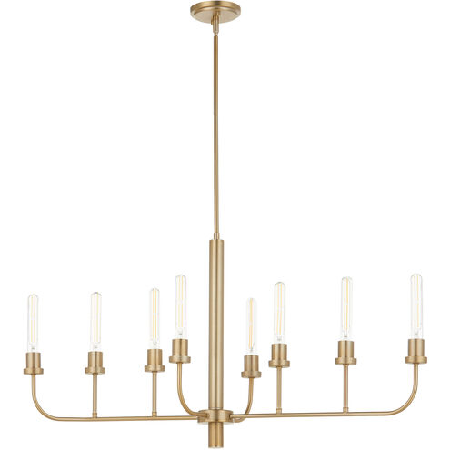 Sheridan 8 Light 44 inch Aged Brass Linear Chandelier Ceiling Light