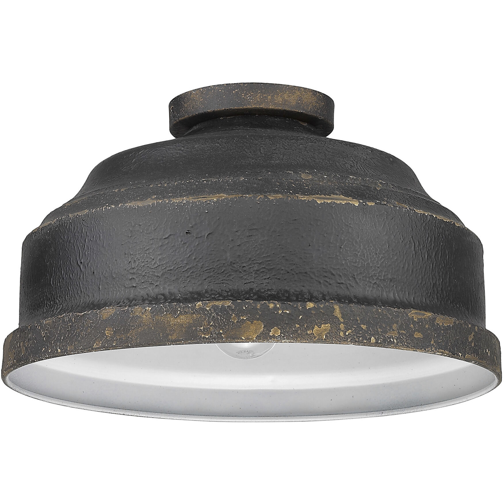 Keating 3 Light 13.75 inch Antique Black Iron Flush Mount Ceiling Light