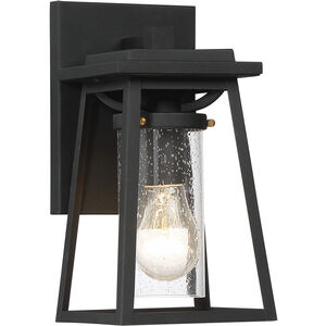 Lanister Court 1 Light 11 inch Coal/Gold Outdoor Wall Light, Great Outdoors
