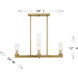 Carina 5 Light 24 inch Warm Brass Chandelier Ceiling Light