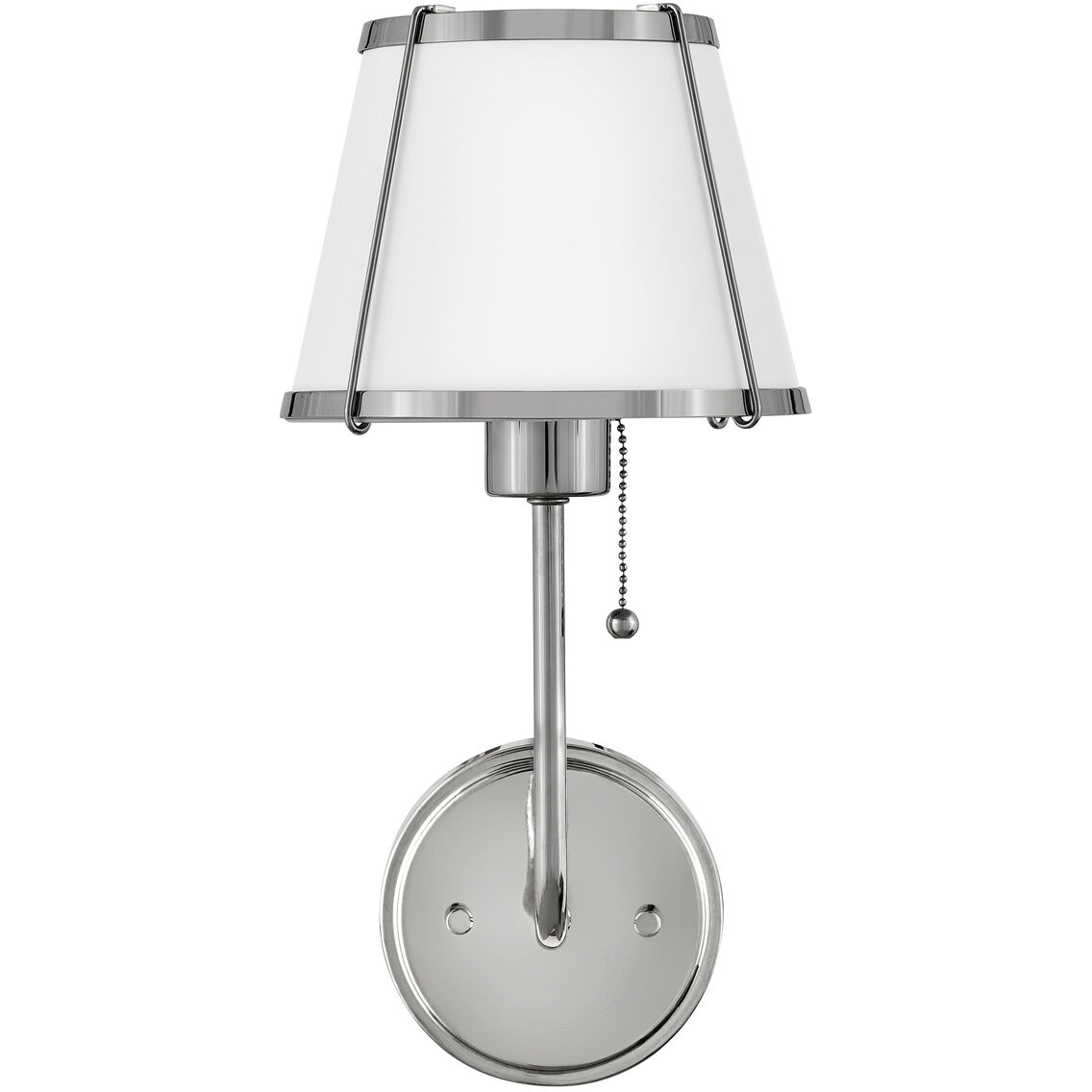 Clarke 1 Light 7.25 inch Polished Nickel Sconce Wall Light in Polished Nickel with Matte White