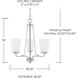 Braylon 3 Light 18 inch Brushed Nickel Chandelier Ceiling Light