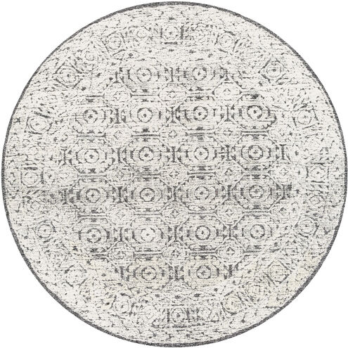 Louvre 96 X 96 inch Black/Ivory/Cream Handmade Rug in 8 Ft Round, Round