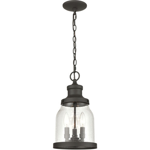 Renford 3 Light 8 inch Architectural Bronze with Clear Outdoor Pendant