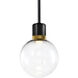 Zigrina 1 Light 7.88 inch Satin Brushed Black with Aged Brass Pendant Ceiling Light