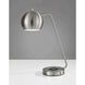 Emerson 18 inch 60.00 watt Brushed Steel Desk Lamp Portable Light, with AdessoCharge Wireless Charging Pad and USB Port