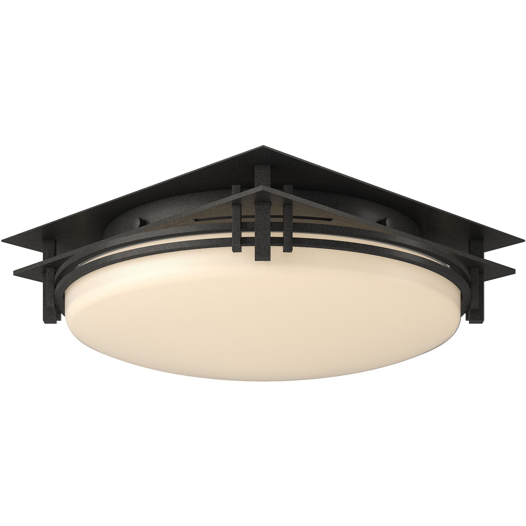 Banded 2 Light 13.6 inch Natural Iron Semi-Flush Ceiling Light