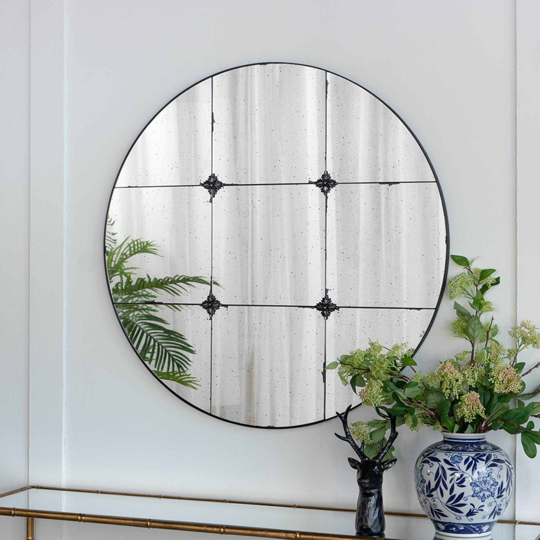 Anita 35.8 X 35.8 inch Black Wall Mirror
