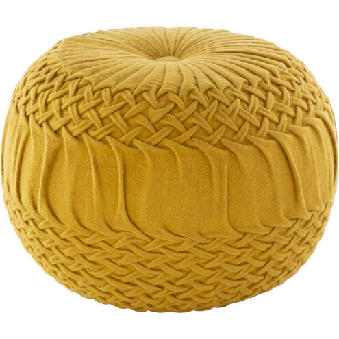 Alana 14 inch Mustard Pouf, Round