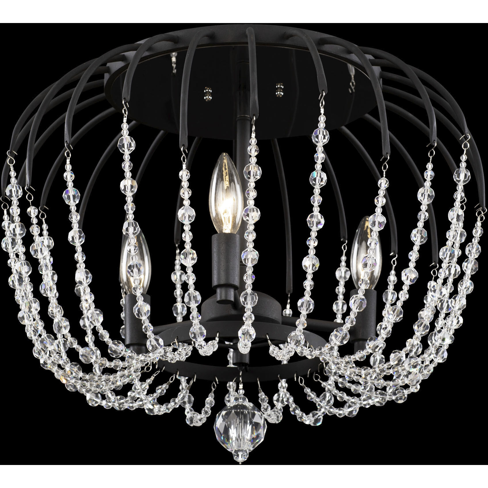 Voliere 3 Light 18.25 inch Matte Black Semi-Flush Ceiling Light