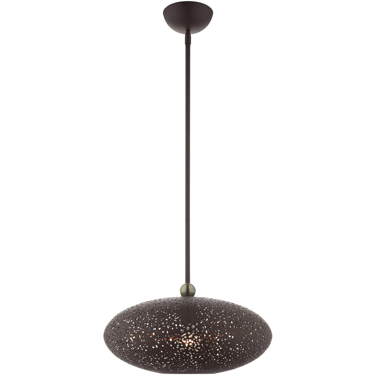 Charlton 1 Light 15.88 inch Bronze with Antique Brass Accents Pendant Ceiling Light