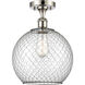 Ballston Large Farmhouse Chicken Wire 1 Light 10 inch Polished Nickel Semi-Flush Mount Ceiling Light, Ballston