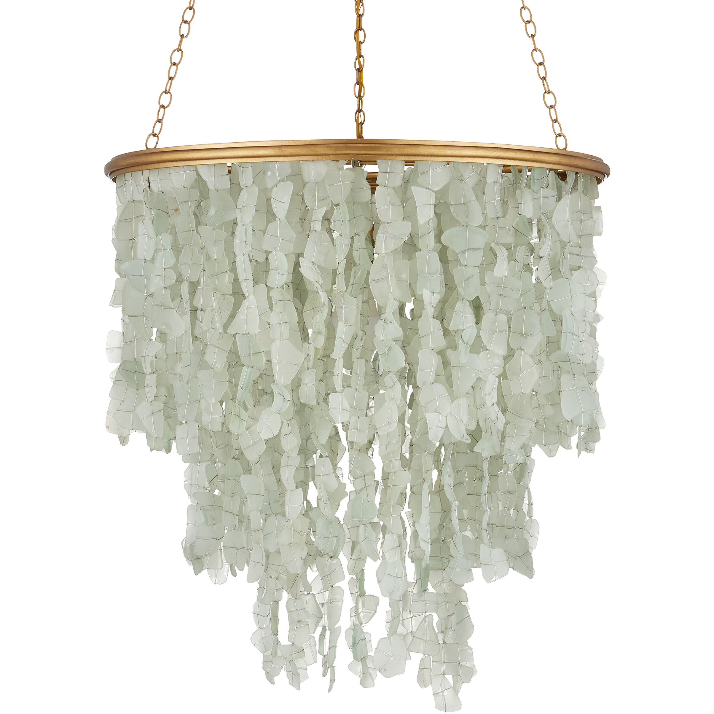 Verre de Mer 1 Light 24.75 inch Seaglass/Contemporary Gold Chandelier Ceiling Light, Medium