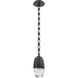 Pebble LED 6 inch Matte Black Pendant Ceiling Light in 3000K LED, Rectangular Chain
