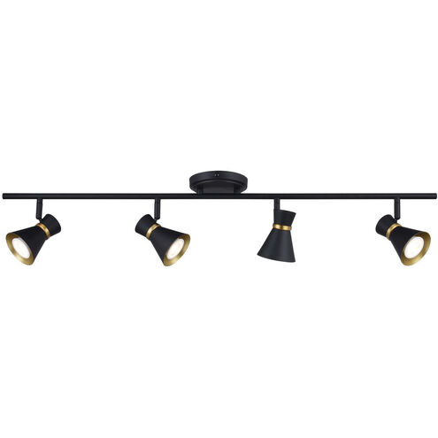 Alto 4 Light 120 Matte Black and Satin Brass Directional Light Ceiling Light