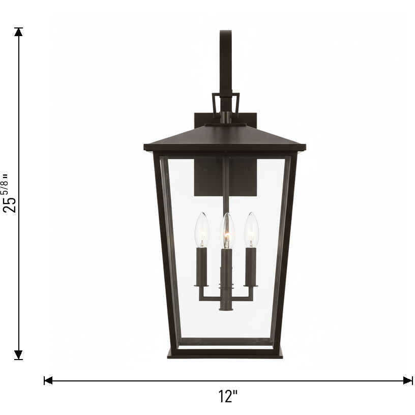 Linton 4 Light 25.63 inch Antique Bronze Outdoor Wall Lantern, Extra Large