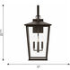 Linton 4 Light 25.63 inch Antique Bronze Outdoor Wall Lantern, Extra Large