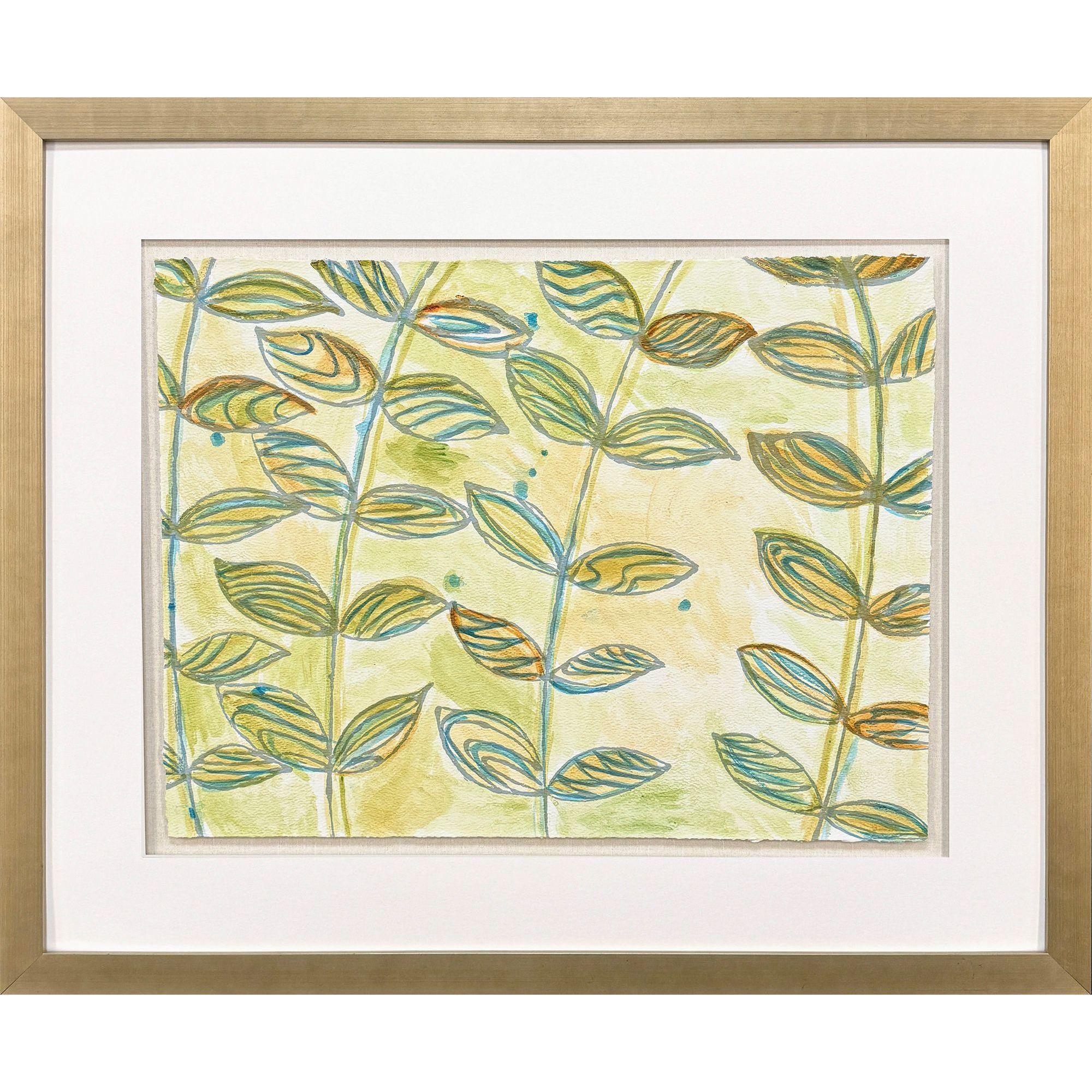 Shimmering Garden I & II Green and Multi and Yellow and Orange Framed Art, The Studio