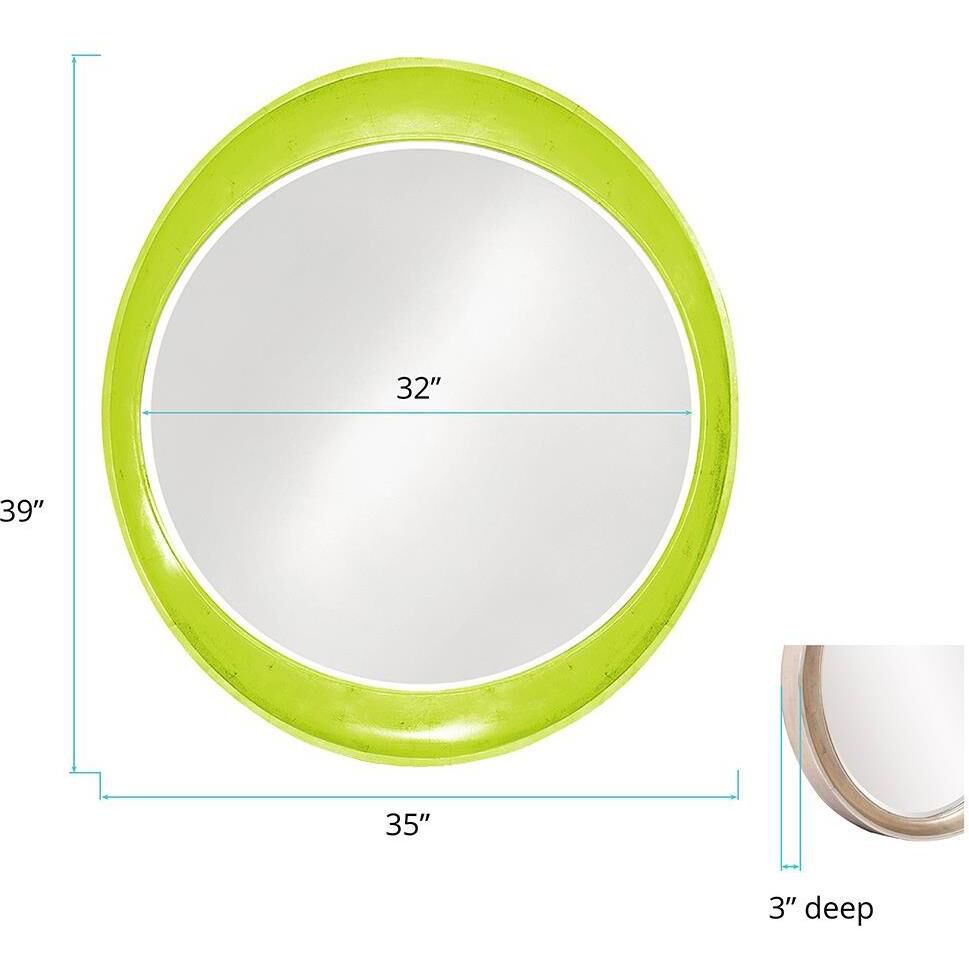 Ellipse 39 X 35 inch Glossy Green Wall Mirror