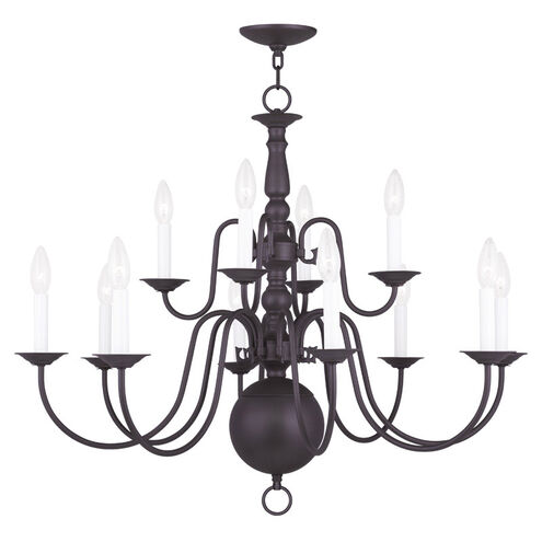 Williamsburgh 12 Light 32 inch Bronze Chandelier Ceiling Light