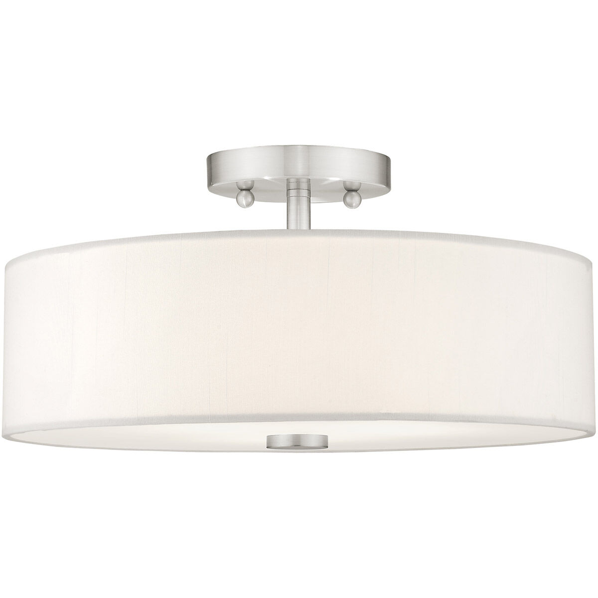 Meridian 3 Light 15 inch Brushed Nickel Semi-Flush Mount Ceiling Light