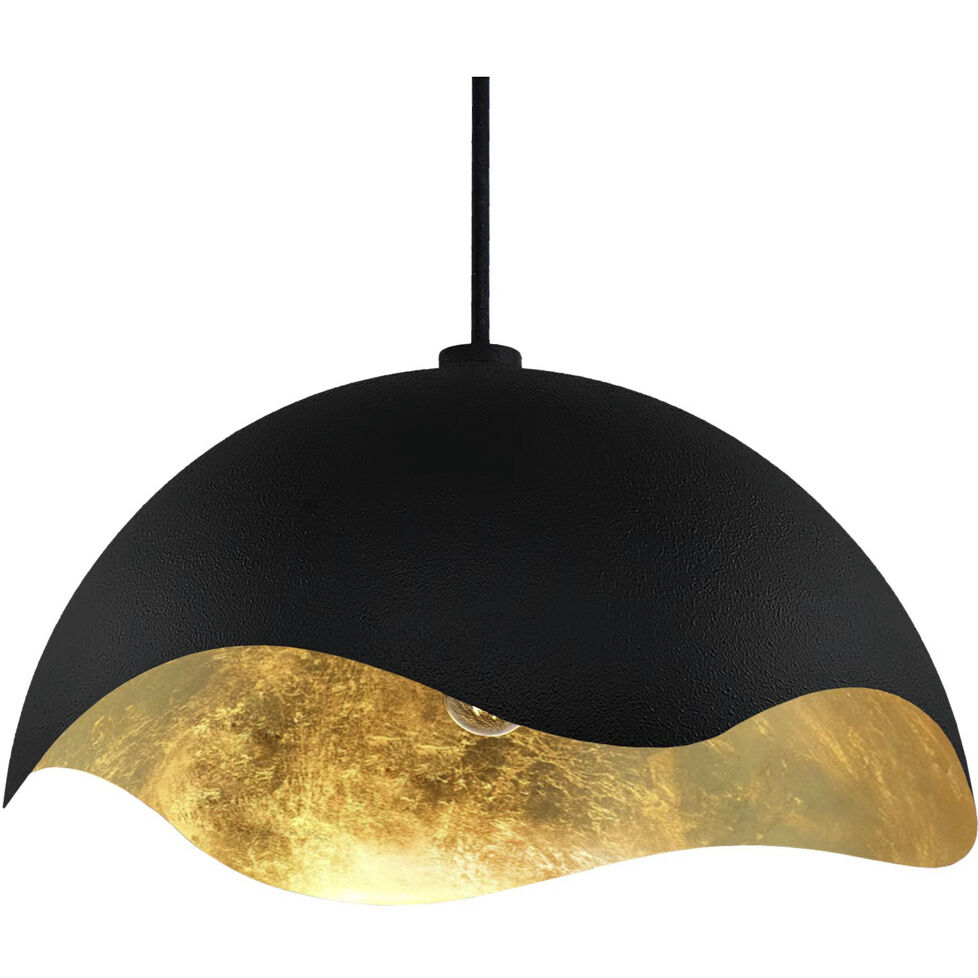 Eclos 1 Light 23.88 inch Sand Coal With Gold Leaf Inside Pendant Ceiling Light