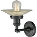Franklin Restoration Halophane 1 Light 9 inch Matte Black Sconce Wall Light in Clear Halophane Glass, Franklin Restoration
