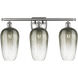 Ballston Brookhaven Flute 3 Light 27 inch Brushed Satin Nickel Bath Vanity Light Wall Light in Slate Glass
