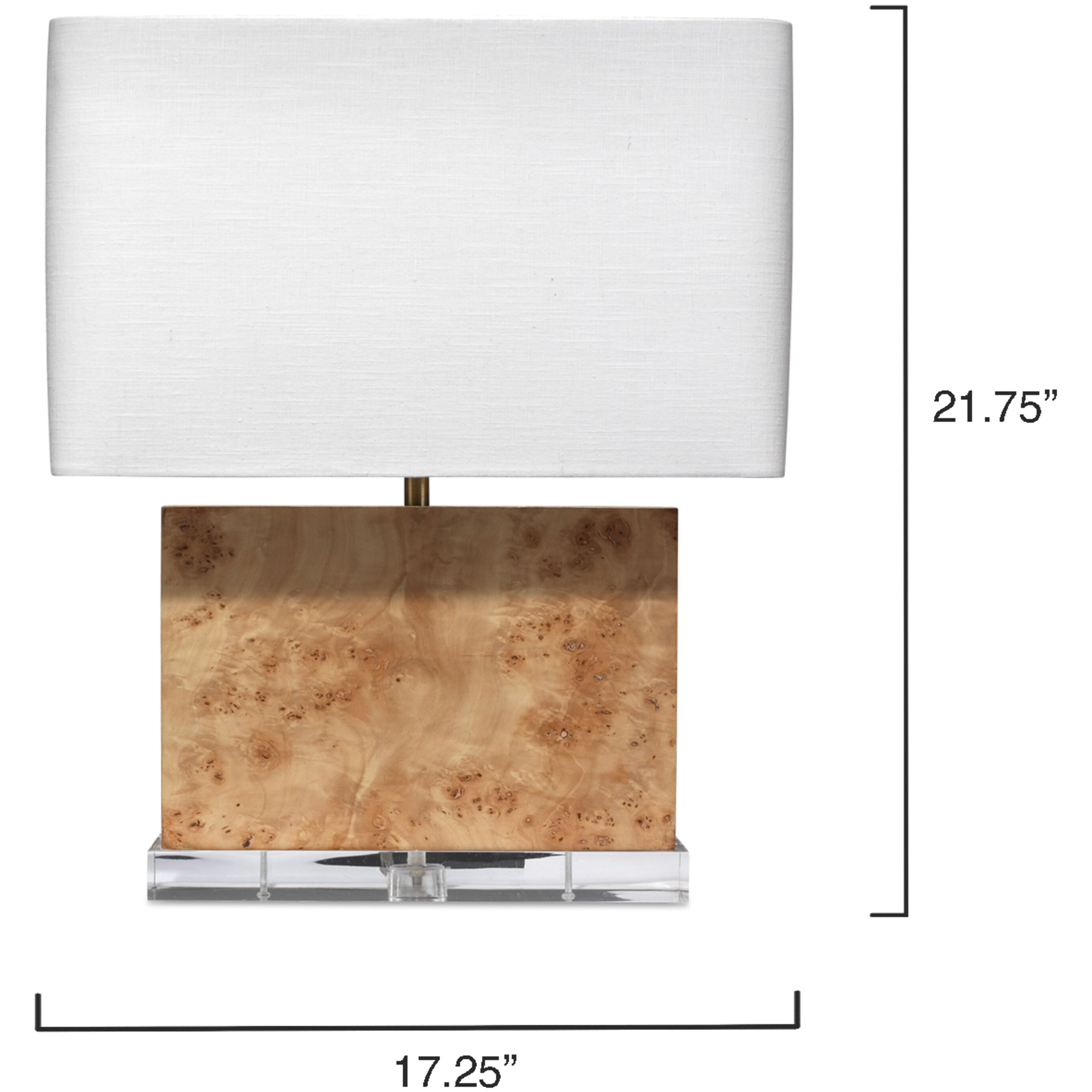 Parallel 21.75 inch 150 watt Natural Burl Wood Table Lamp Portable Light