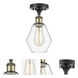 Ballston Cindyrella 1 Light 6 inch Black Antique Brass Semi-Flush Mount Ceiling Light in Incandescent, Clear Glass