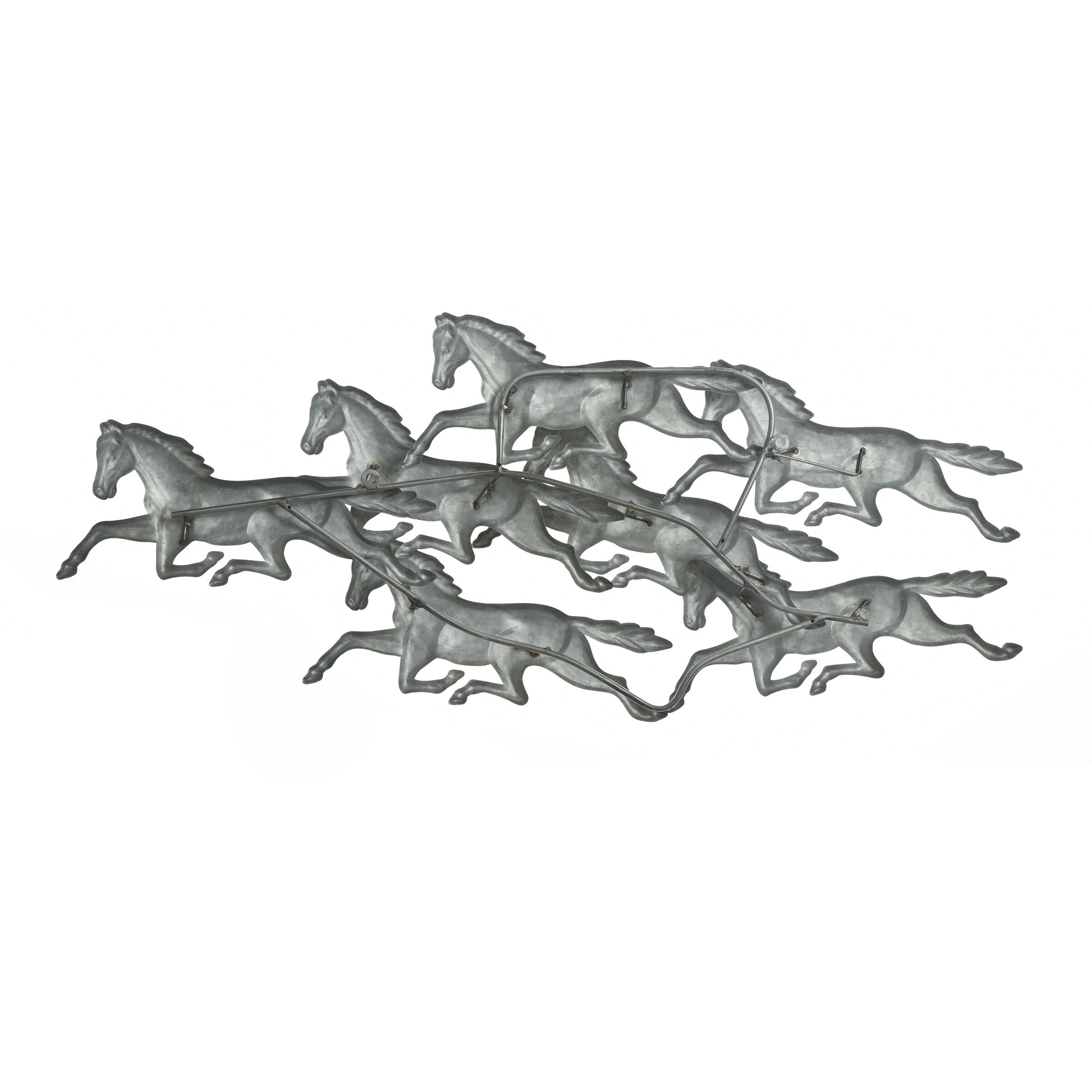 Dutton Galvanized Metal and Aged White Wash and Aged Metal Wall Art