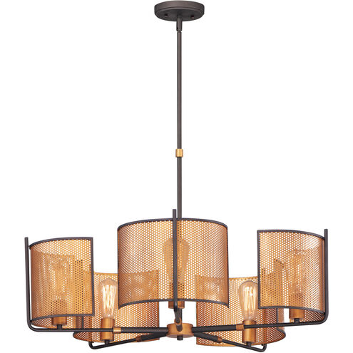Caspian 5 Light 31.25 inch Oil Rubbed Bronze/Antique Brass Multi-Light Pendant Ceiling Light