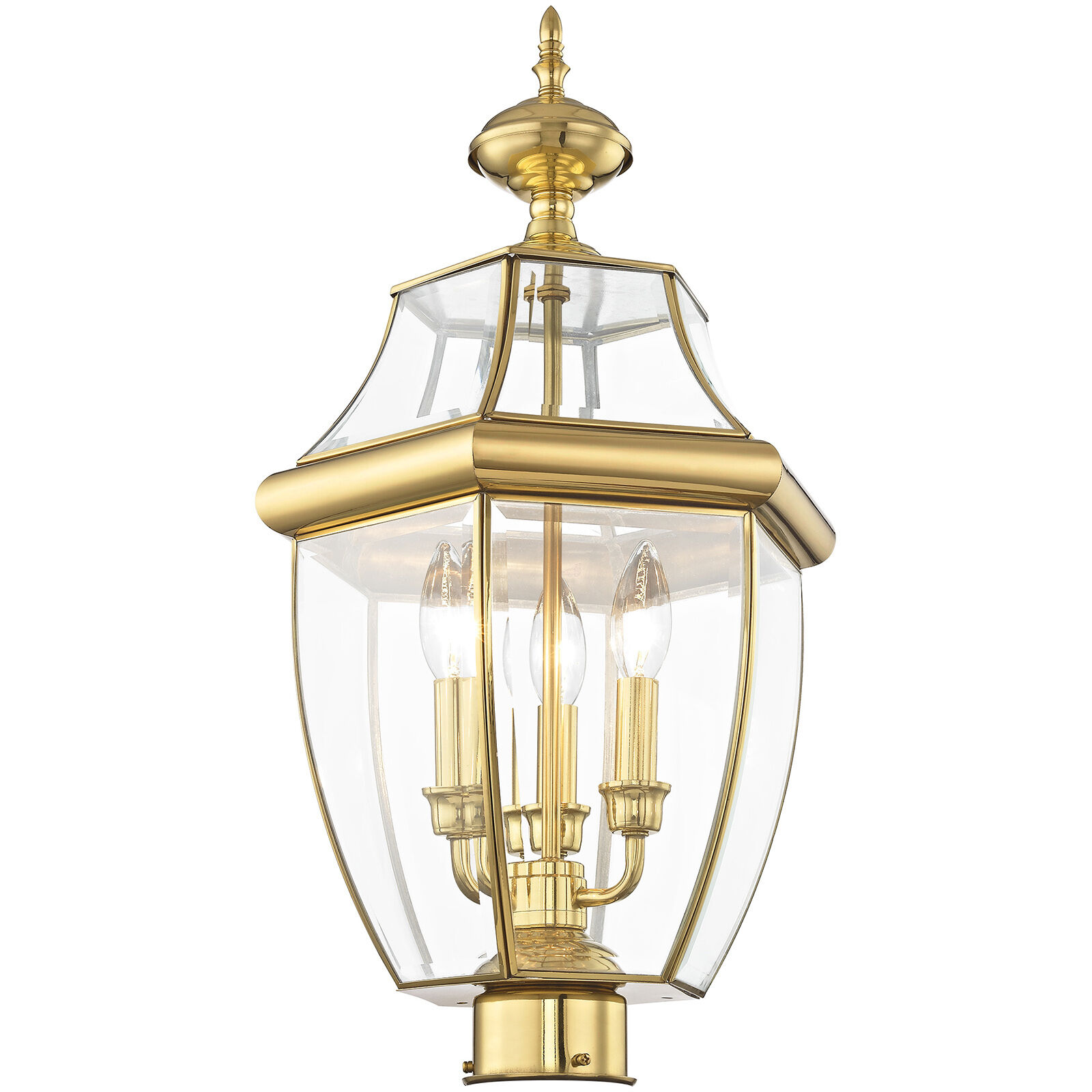 Monterey 3 Light 23.5 inch Polished Brass Outdoor Post Top Lantern