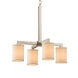 Textile 4 Light 21 inch Brushed Nickel Chandelier Ceiling Light in Cream, Cylinder with Flat Rim, Incandescent