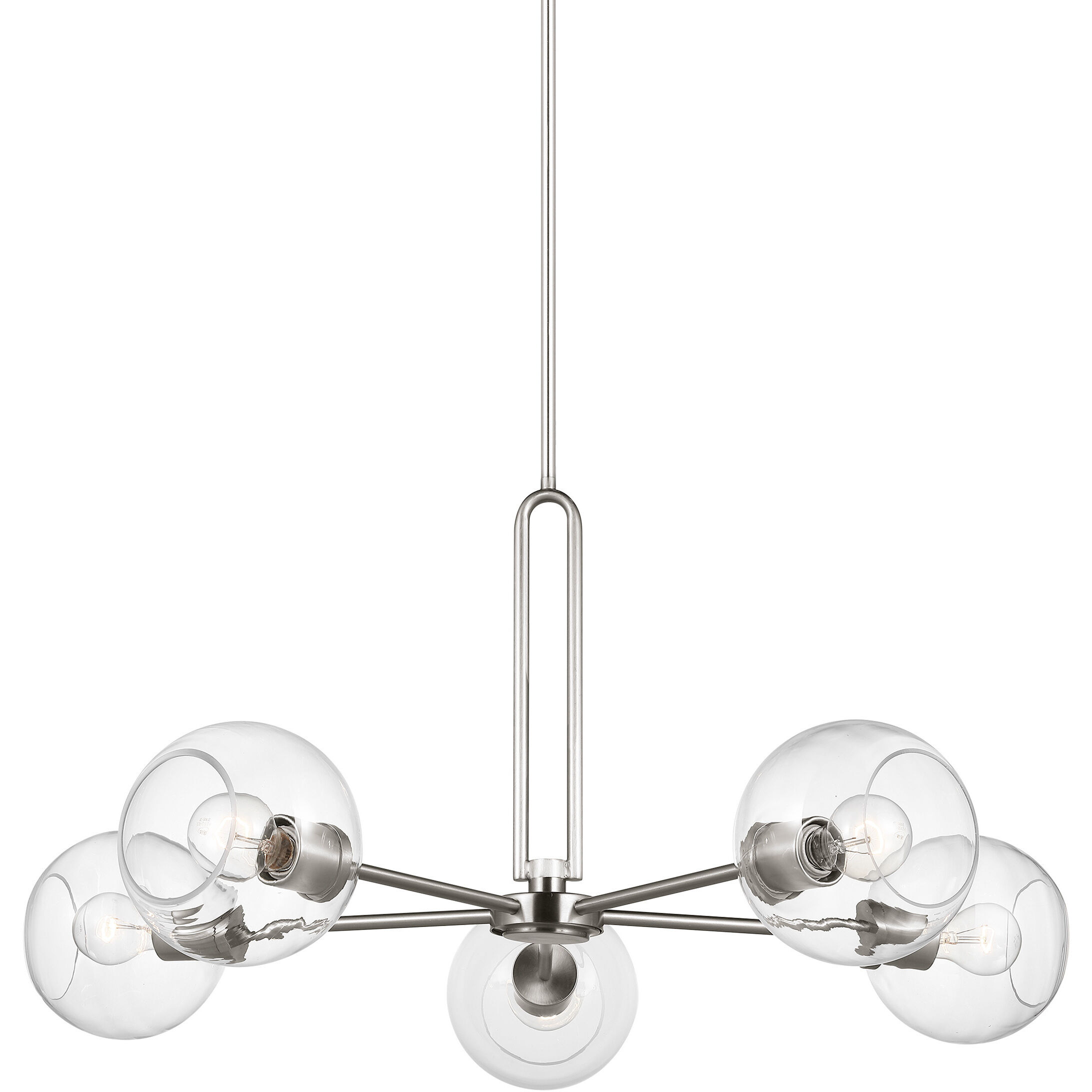 Codyn 5 Light 34 inch Brushed Nickel Chandelier Ceiling Light