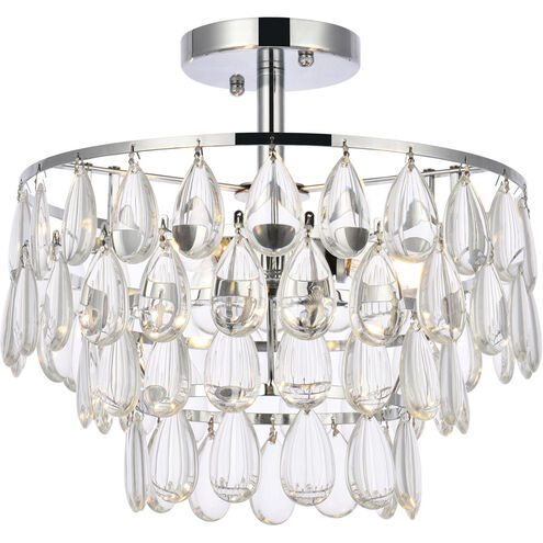 Mila 3 Light 14 inch Chrome Flush Mount Ceiling Light