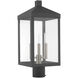 Nyack 3 Light 20 inch Scandinavian Gray Outdoor Post Top Lantern