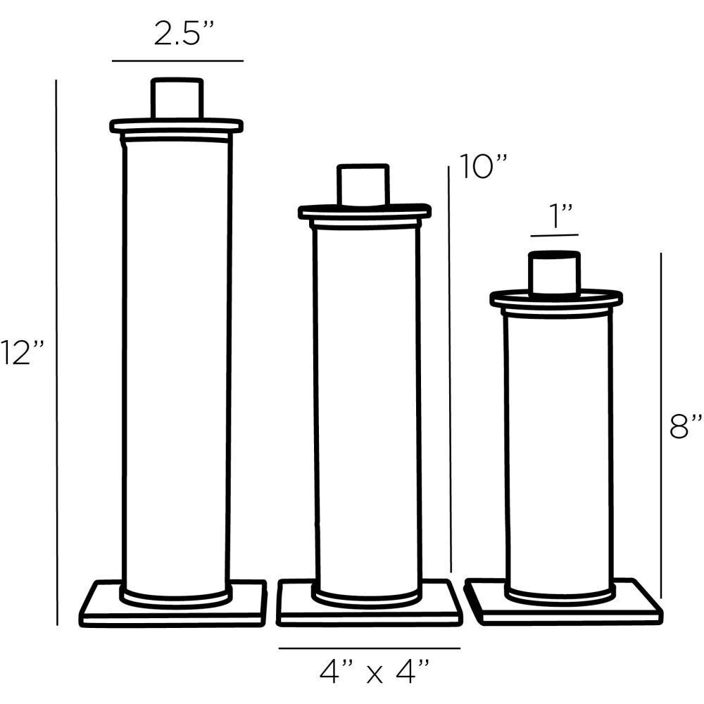 Wimble Clear Candleholders, Set of 3