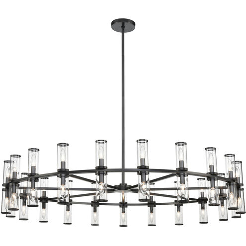 Revolve 42 Light 60.38 inch Clear Glass and Urban Bronze Chandelier Ceiling Light