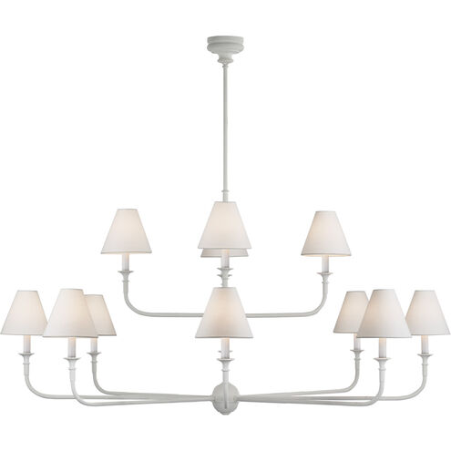 Thomas O'Brien Piaf LED 58 inch Plaster White Two-Tier Chandelier Ceiling Light, Grande