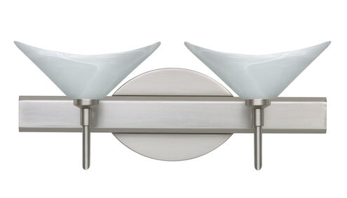 Hoppi 2 Light 15 inch Satin Nickel Vanity Lighting Wall Light in Halogen