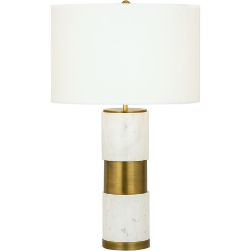 Jansen 27 inch 150.00 watt Aged Brass with White Table Lamp Portable Light