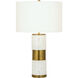 Jansen 27 inch 150.00 watt Aged Brass with White Table Lamp Portable Light