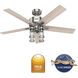 Astwood II 52 inch Brushed Nickel with Light Oak Blades Ceiling Fan