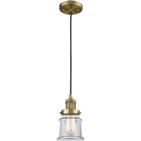 Franklin Restoration Canton LED 6 inch Brushed Brass Mini Pendant Ceiling Light in Clear, Franklin Restoration