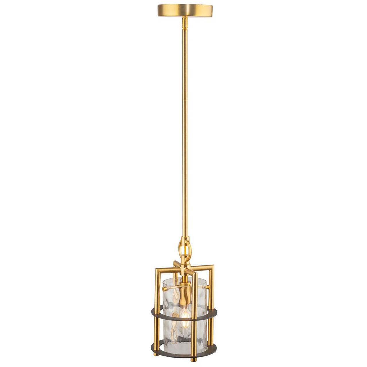 Burford LED 5 inch Brass and Black Pendant Ceiling Light