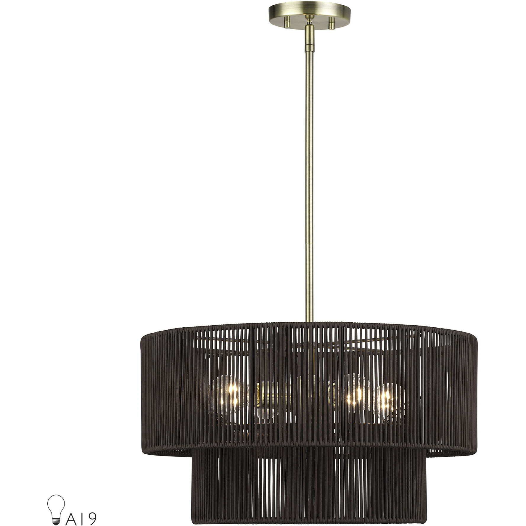 Acordia 4 Light 20 inch Antique Brass Pendant Chandelier Ceiling Light